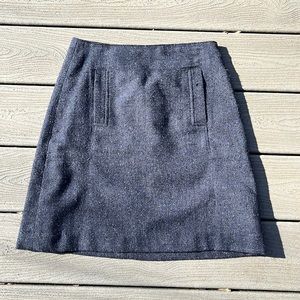 LOFT Petites Tweed Gray/Steel blue Skirt Size 2